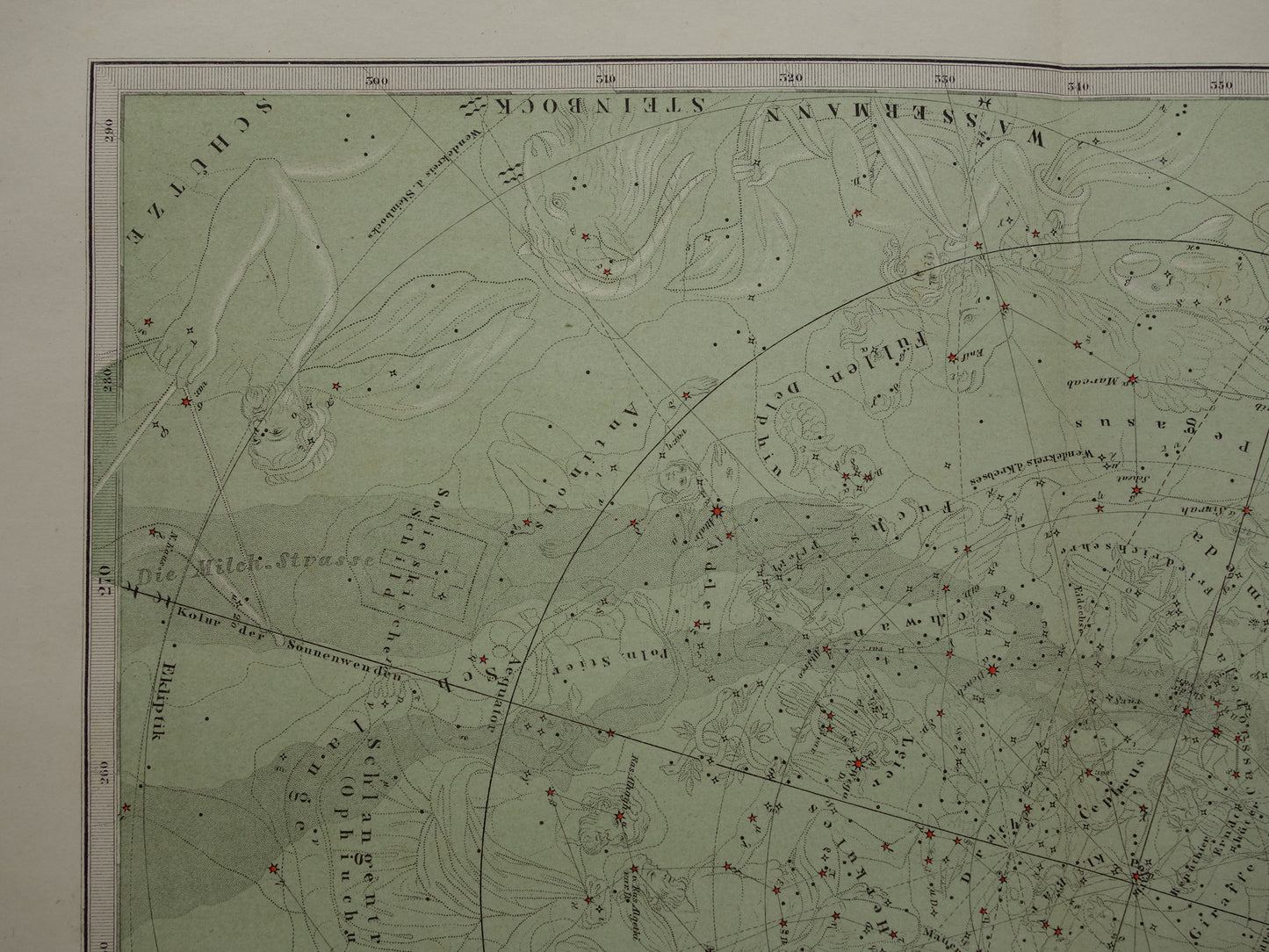 Oude astronomie prent van de noordelijke sterrenhemel 1878 originele oude print sterren en sterrenbeelden - sterrenkaart noordelijk halfrond