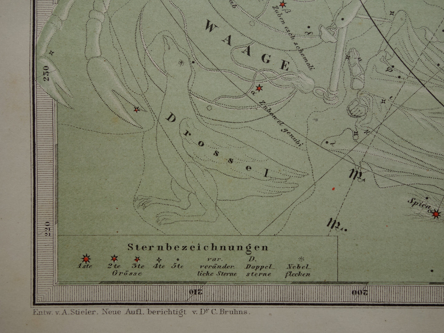 Oude astronomie prent van de noordelijke sterrenhemel 1878 originele oude print sterren en sterrenbeelden - sterrenkaart noordelijk halfrond