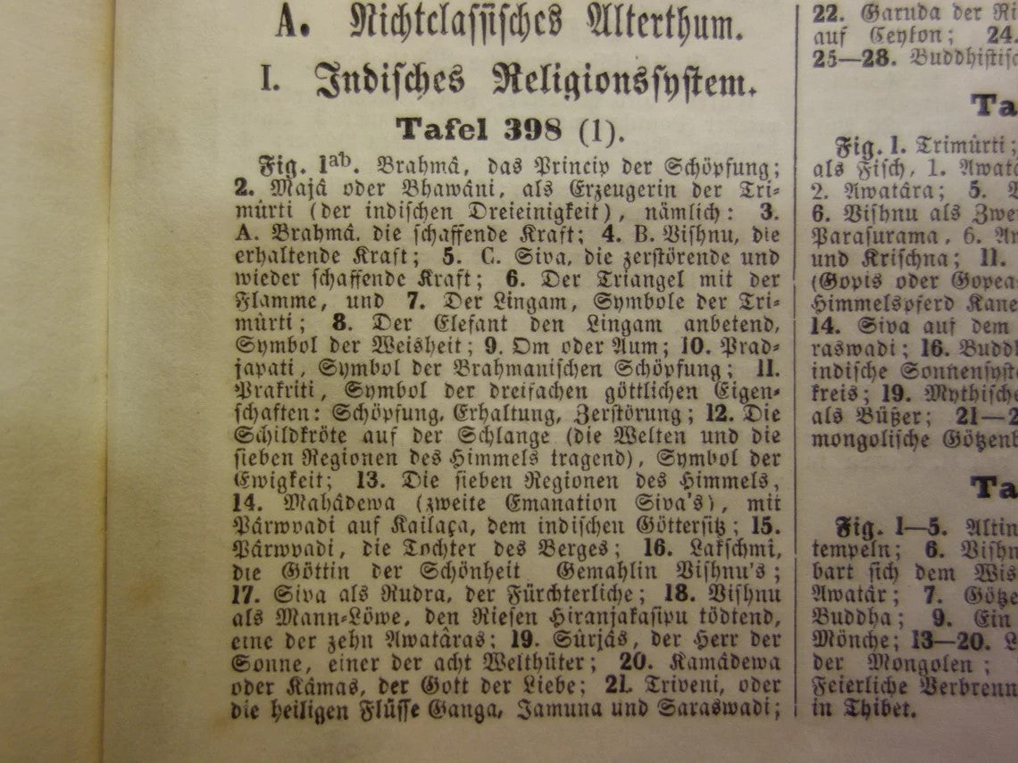 Boeddhisme antieke print Originele 160+ jaar oude prent illustratie Boeddhistische priesters antieke print Goden Priester Brahma Vishnu Shiva vintage religie prenten