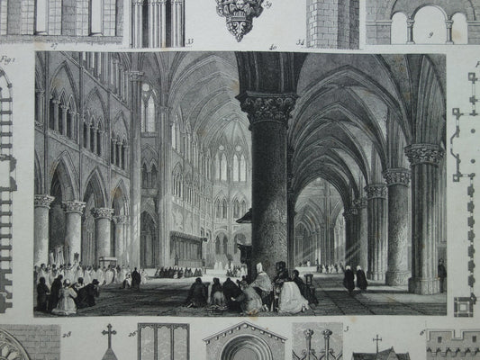 interieur Notre-Dame van Parijs illustratie