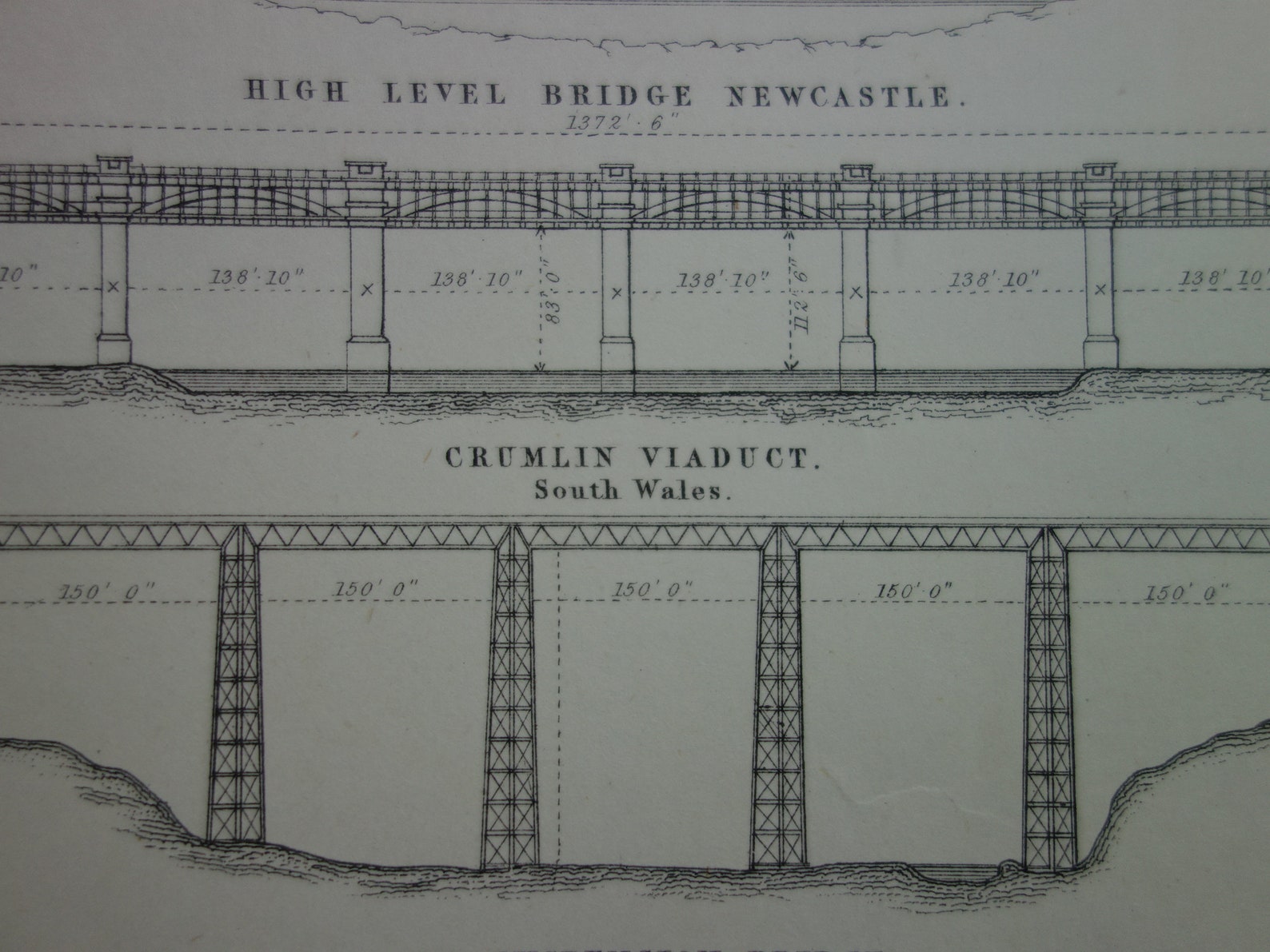 Crumlin Viaduct Wales antique print