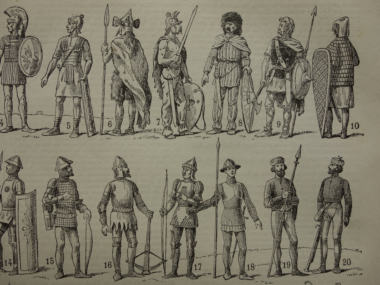 INFANTERIE oude prent originele antieke Franse print geschiedenis militair uniform infanterist vintage militaria illustratie prints