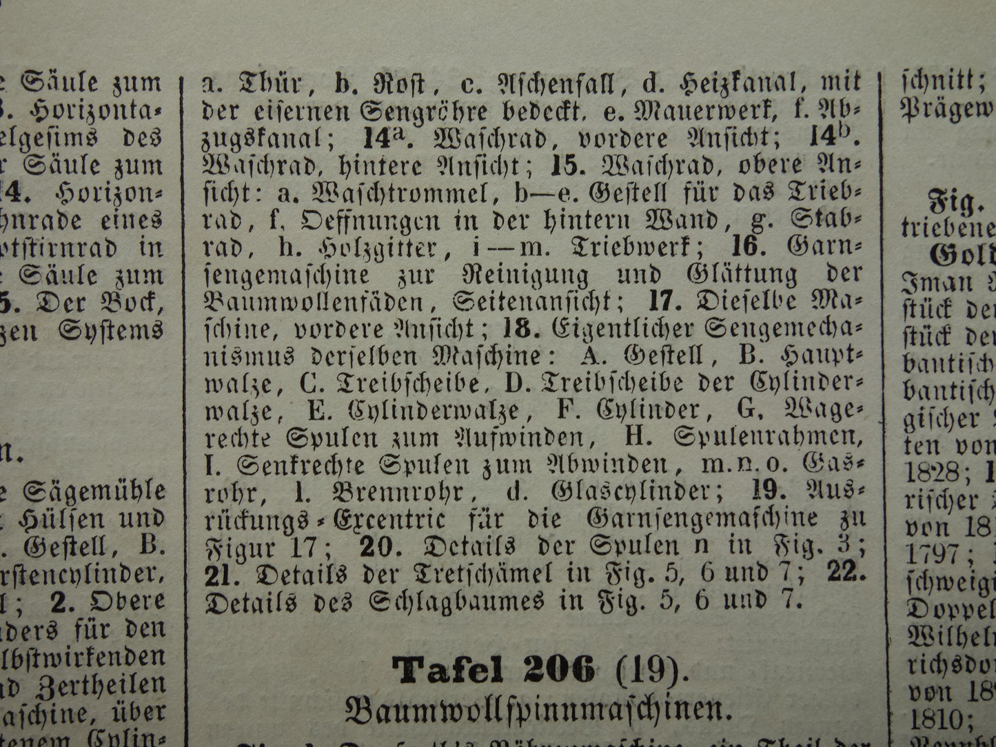 Antieke technologie prent katoen weverij weefgetouw uit 1851 originele 170+ jaar oude illustratie van katoen weven productie