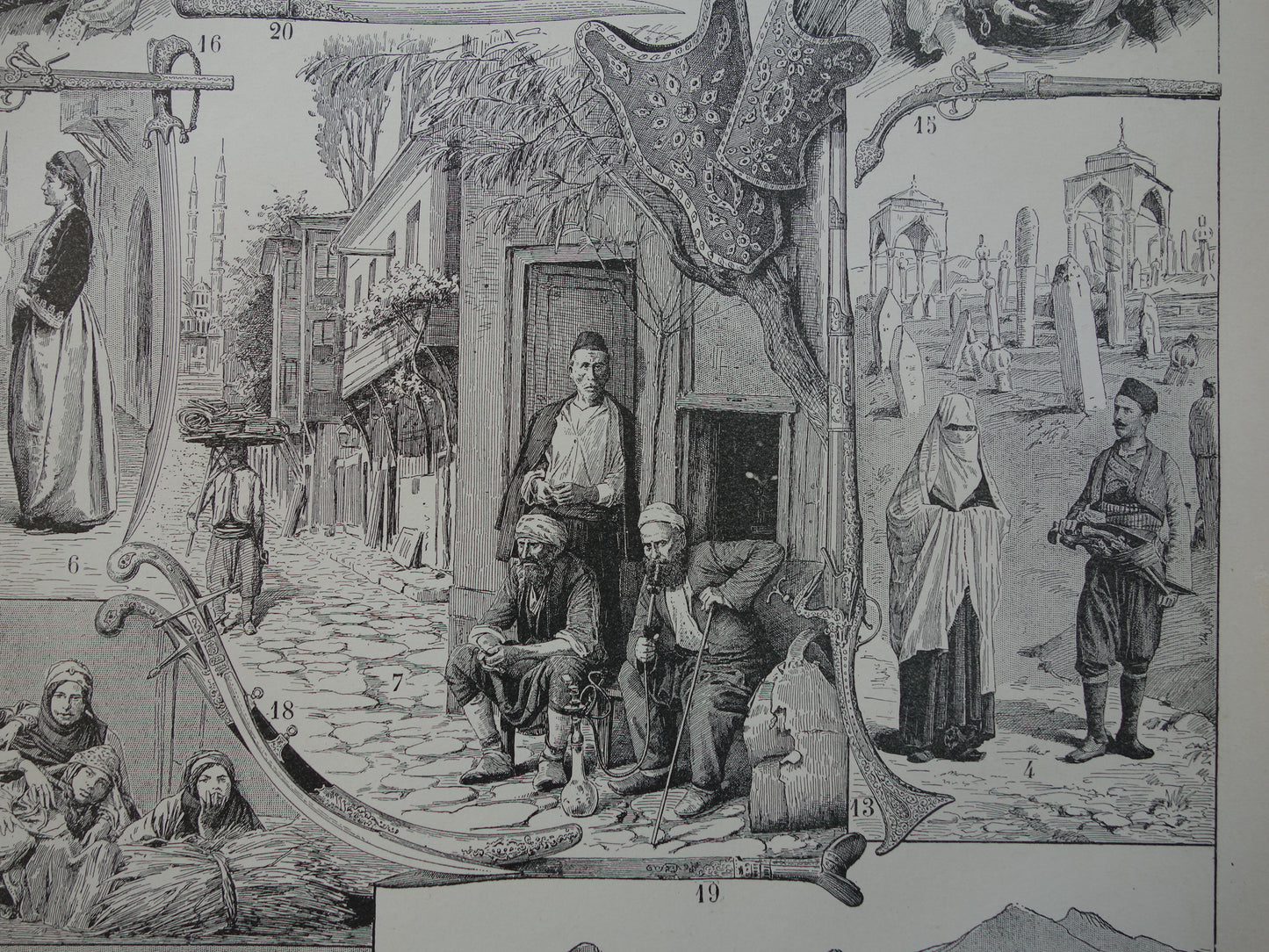 BALKAN Klederdracht Oude prent kleding Montenegro Bosnië Servië Originele antieke illustratie klederdracht Bulgarije Albanië Vintage Prints