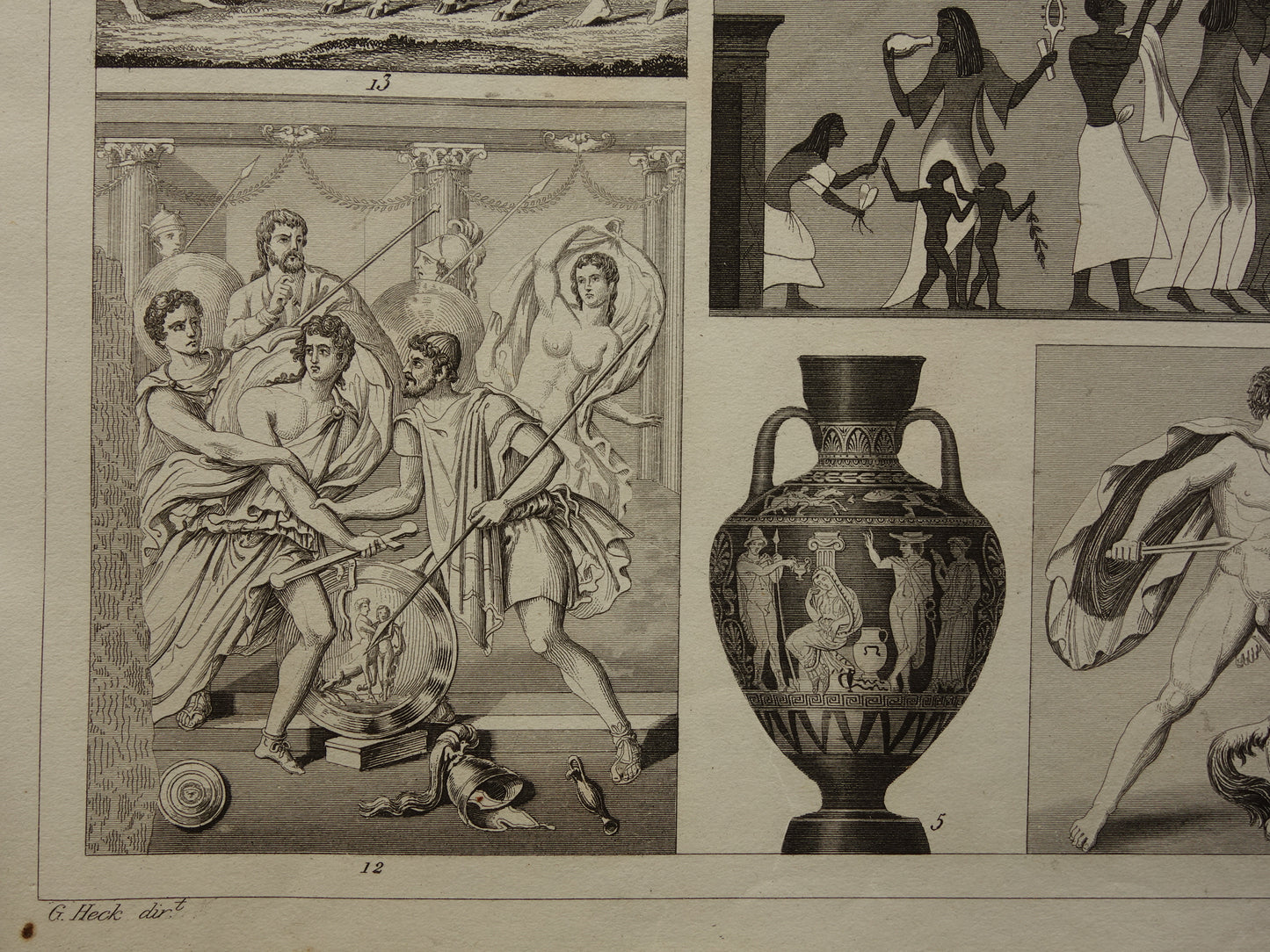 Oude Egyptische Griekse en Romeinse illustraties 160+ jaar oude prent kunstgeschiedenis schilderkunst in klassieke oudheid