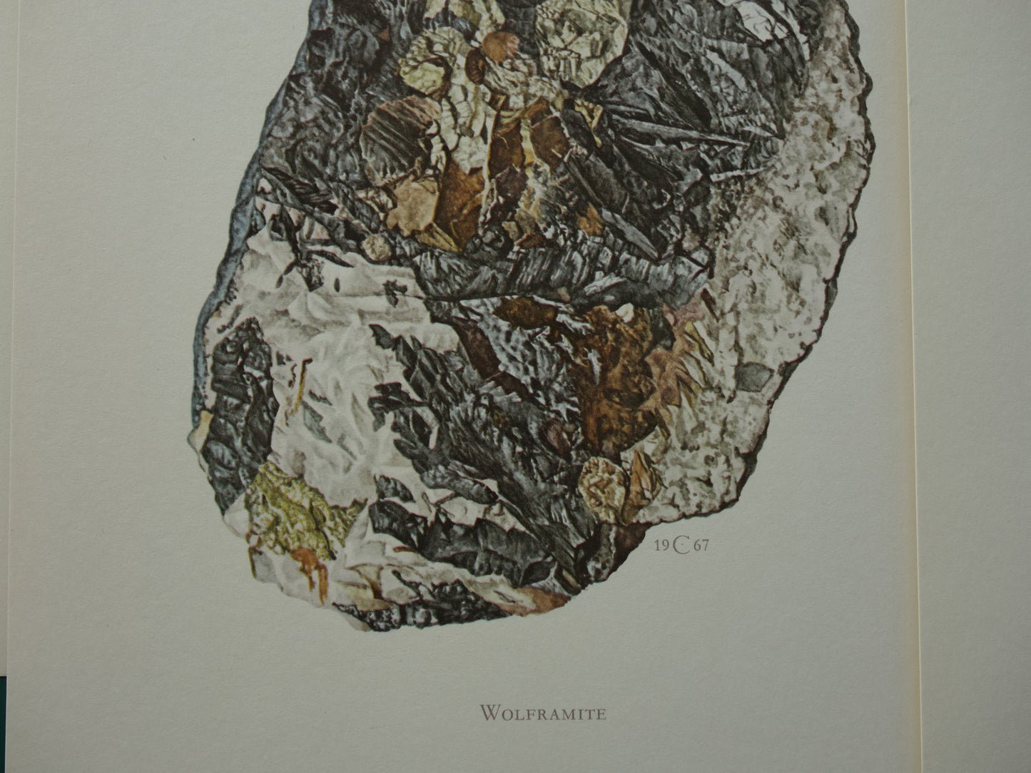 Drie Prenten van Mineralen en Edelstenen Vintage Illustratie Gips Wolframiet Chalcopyriet Kristal Mineraal Muurdecoratie Kristallen