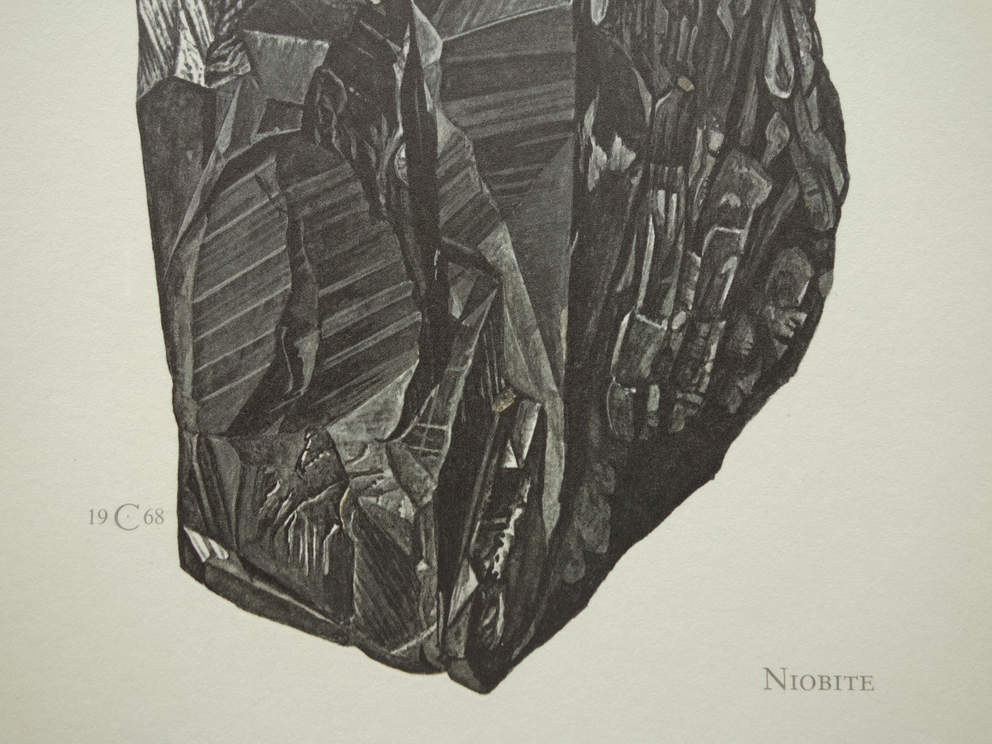 Set van 3 vintage mineralen prenten Drie oude mineraal prints kristallen edelstenen illustratie