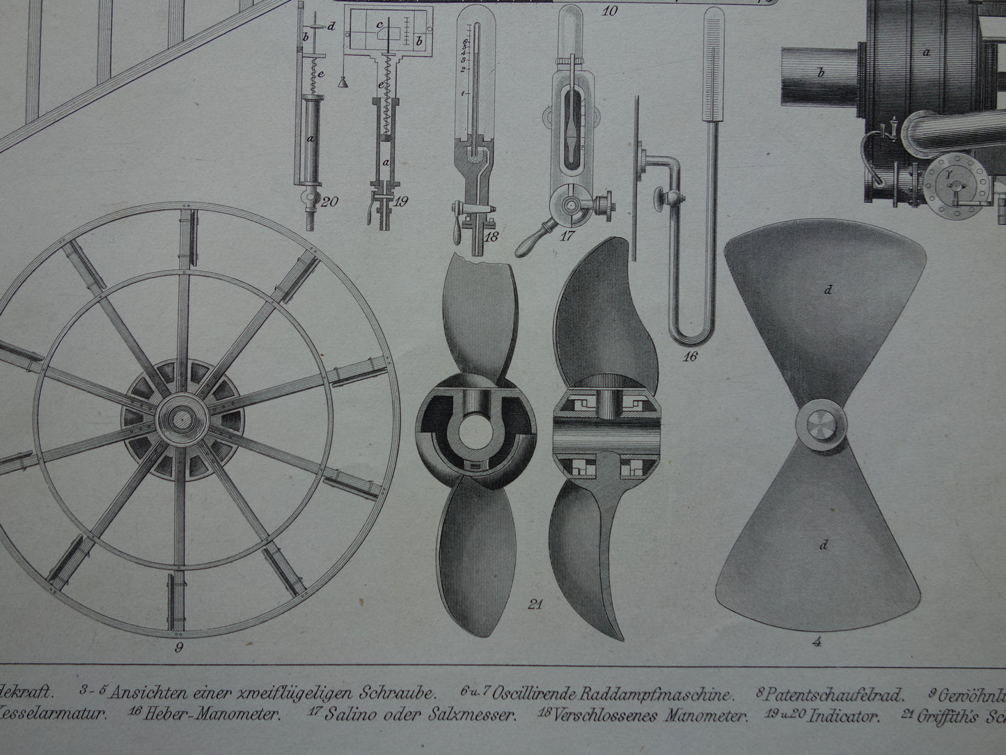 oude illustratie techniek scheepsschroef