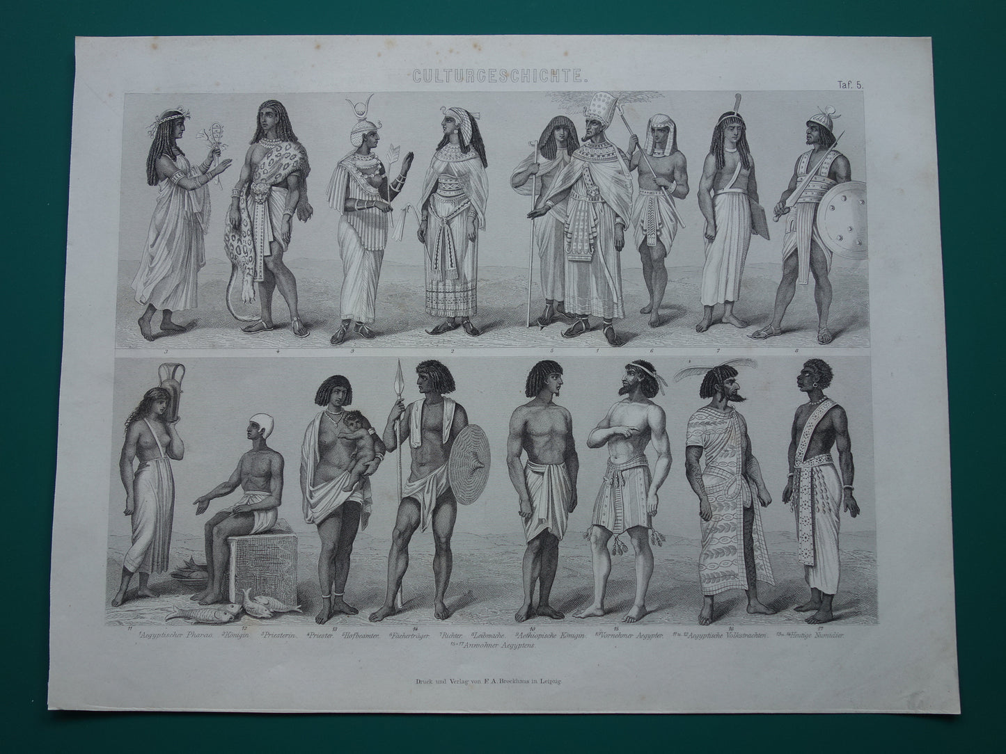 150+ jaar oude prent kleding Egyptische beschaving - antieke illustratie Egypte in de oudheid - Egyptologie geschiedenis prints