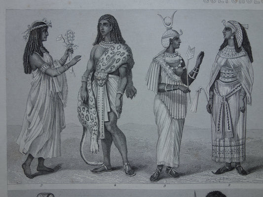 Egyptishe koningin, priesteres, priester en Ethiopische koningin uit Egyptische oudheid