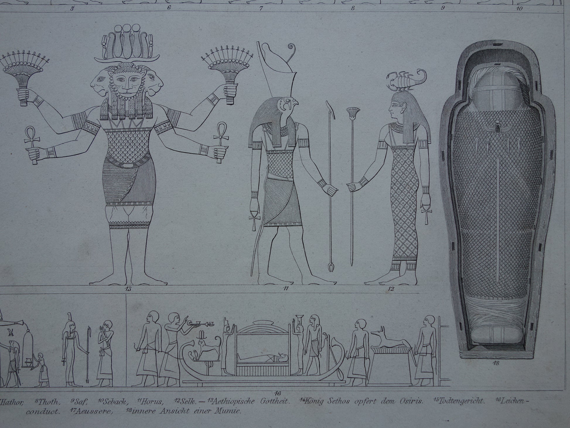 Horus Serket Egyptische goden illustratie