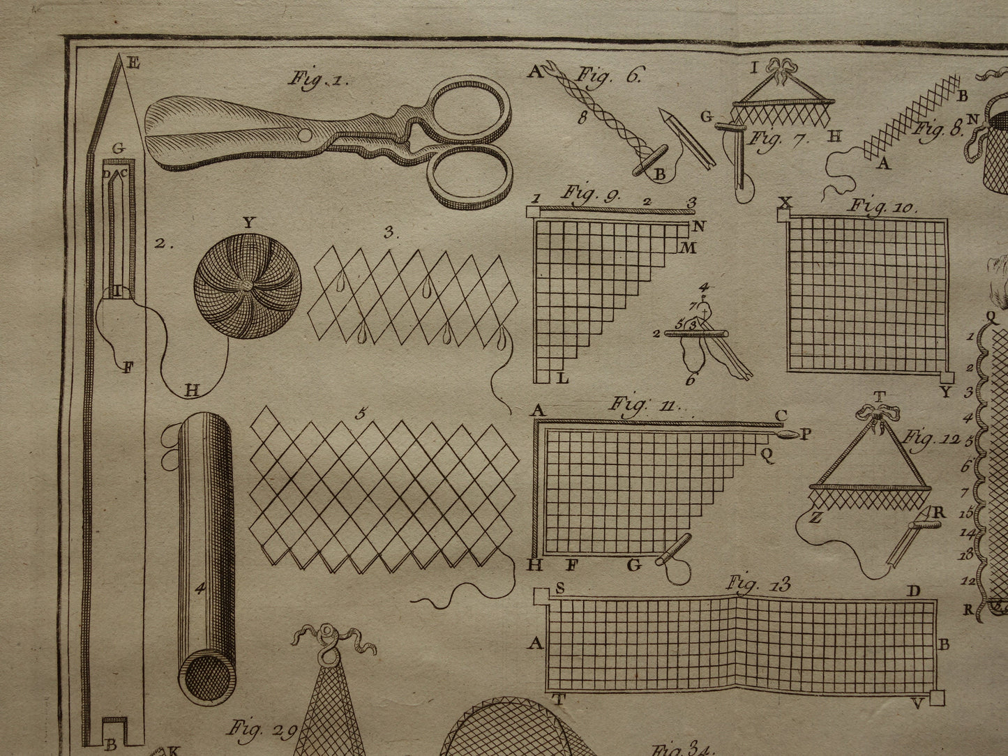 Alter Druck über das Fangen von Vögeln aus dem Jahr 1751. Wilderei-Vogelnetz. Original antiker Druckstich